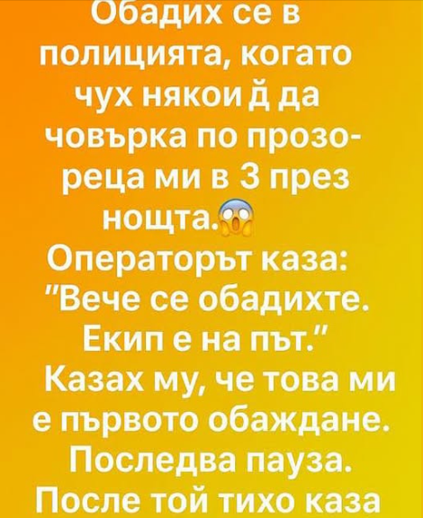 „Вече се обадихте.“ За момент не знаех какво да кажа, защото това беше първото ми обаждане