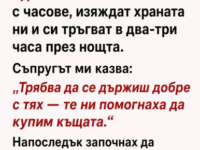 Свекърът и свекърва ми идват без покана. Седят с часове, изяждат храната ни и си тръгват към два–три през нощта.