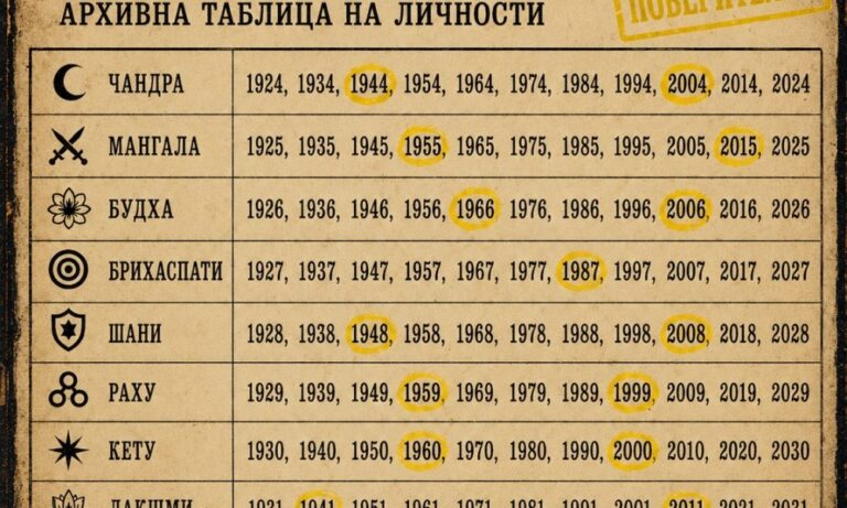 Не подминавайте тази таблица! Възможно е тя да разкрие за вас повече, отколкото предполагате